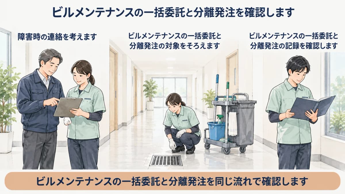 清掃の障害時連絡を方式別に整理する図