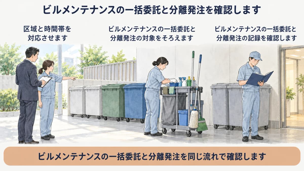 清掃区域と時間帯を対応させる発注図