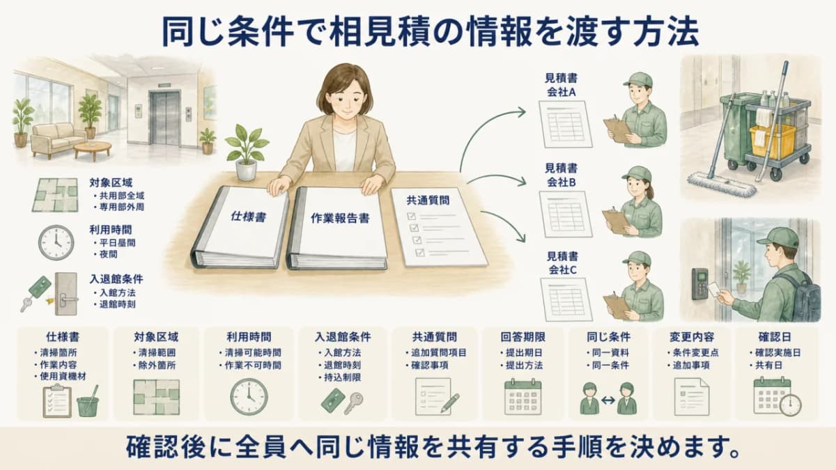 同じ条件で相見積の情報を渡す方法
