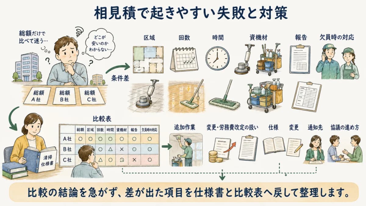 相見積で起きやすい失敗と対策