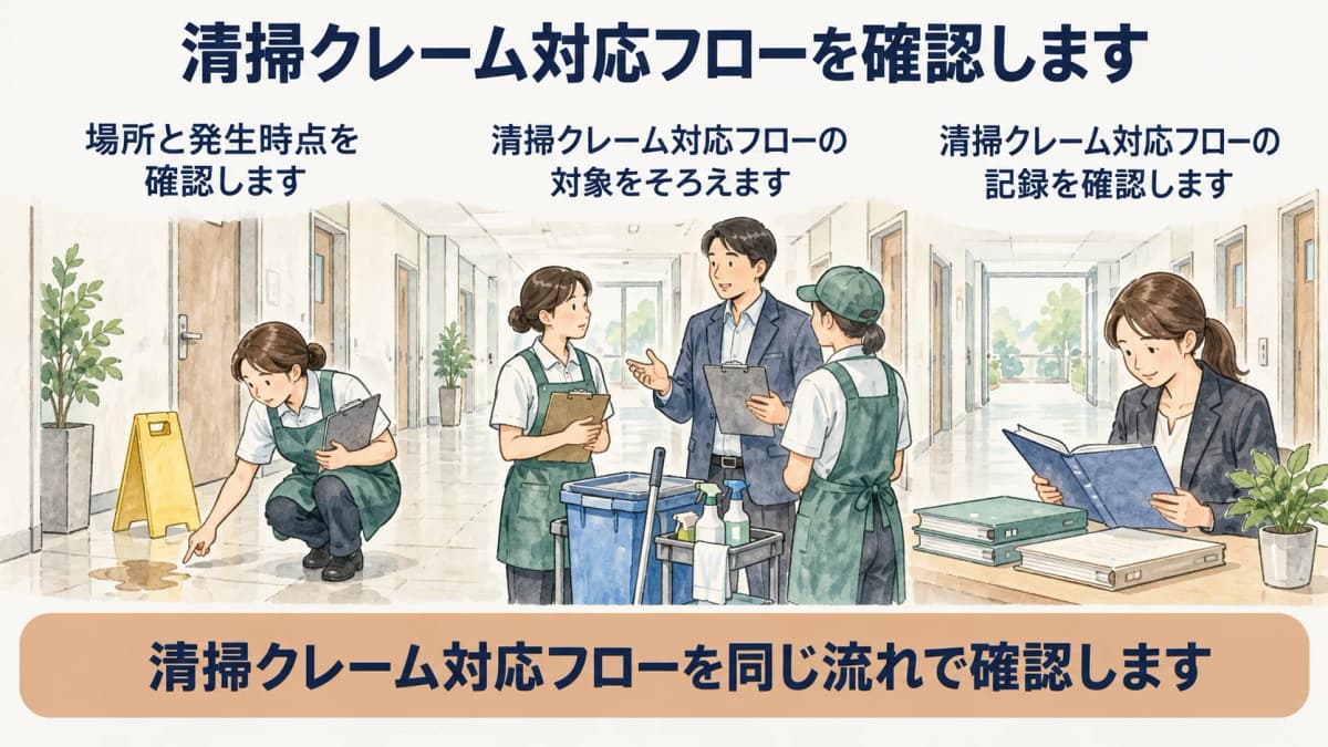 苦情の発生場所と時刻を記録する流れ