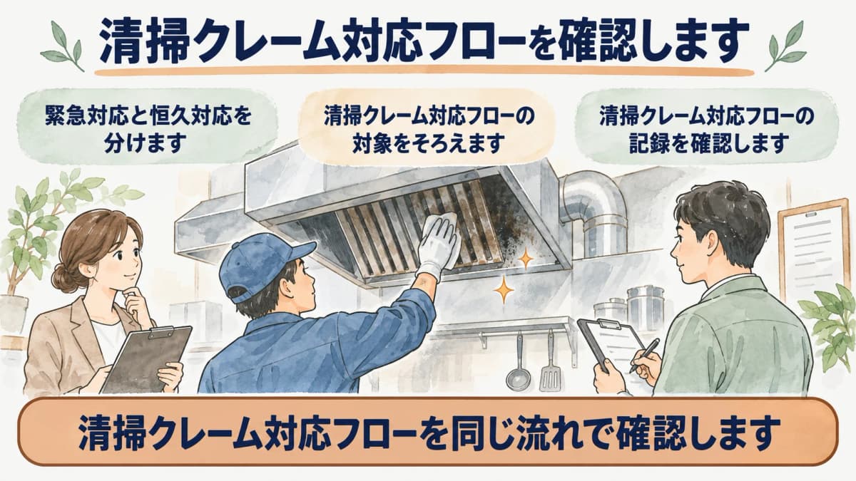苦情の緊急対応と恒久是正を分ける図