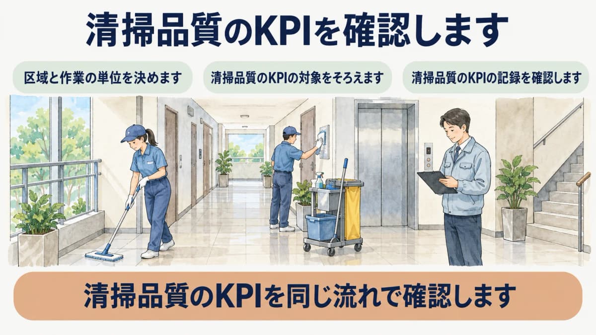 清掃区域ごとにKPIの対象を整理する図