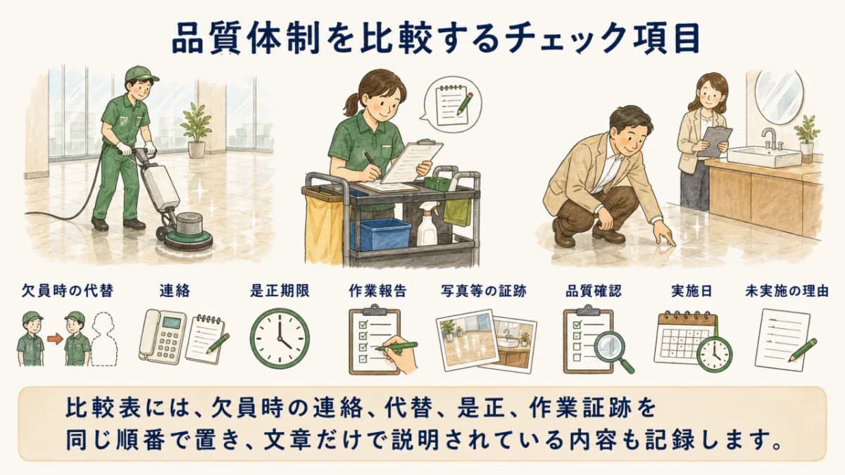 品質体制を比較するチェック項目