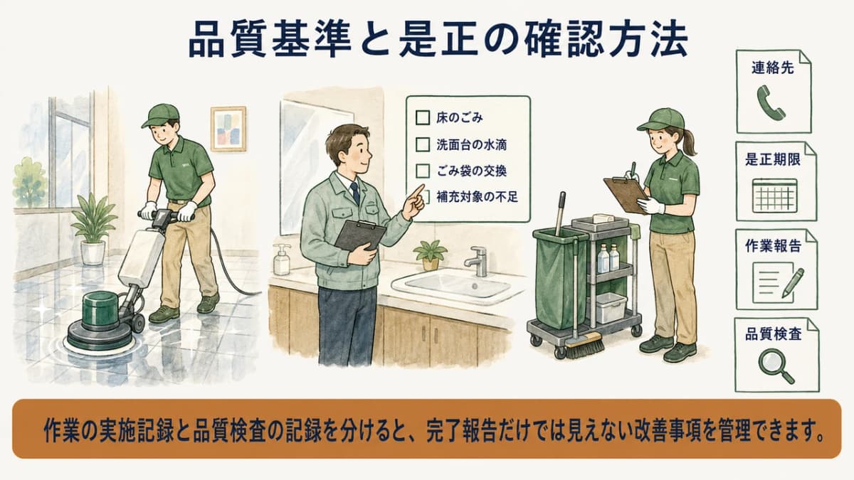 品質基準と是正の確認方法