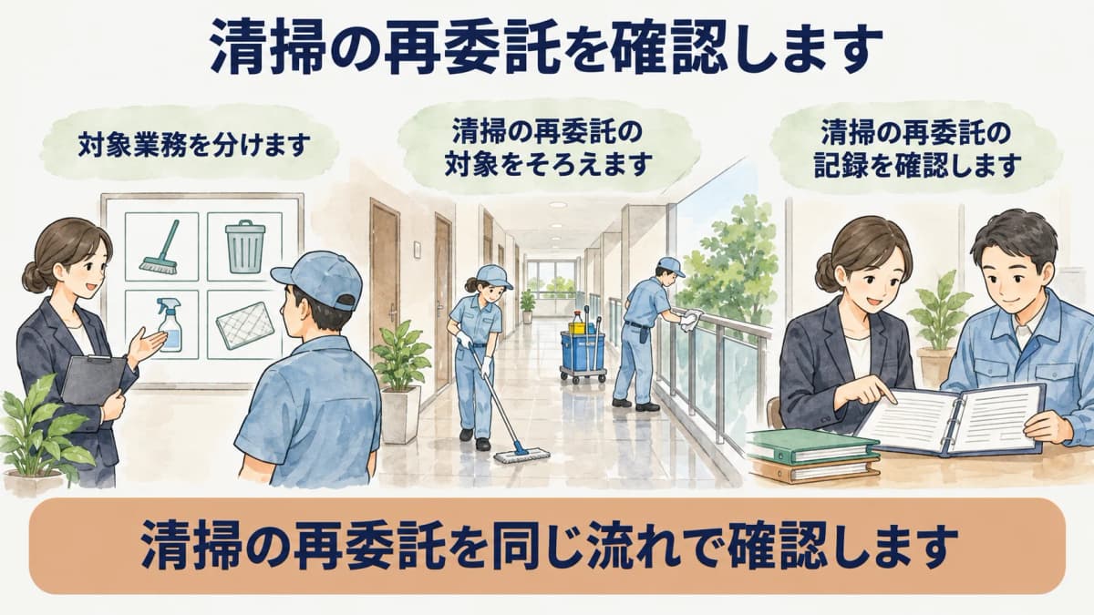 再委託の対象業務を切り分ける確認図