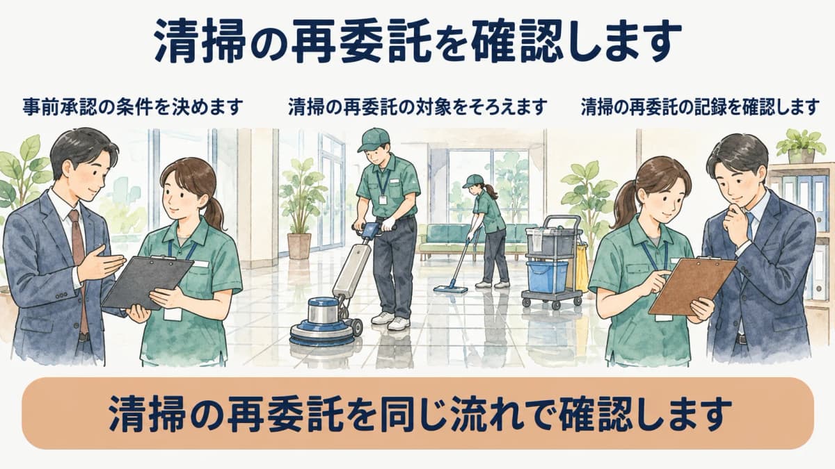 再委託の事前承認条件を整理する図