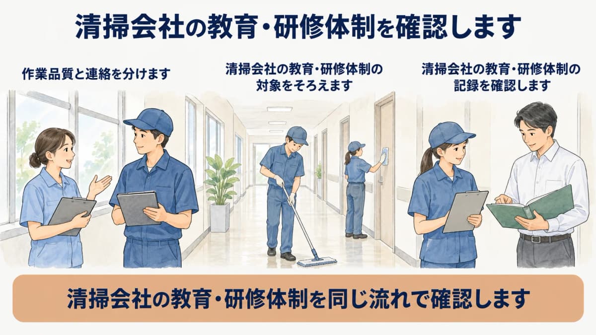 研修で作業品質と連絡を分ける確認図
