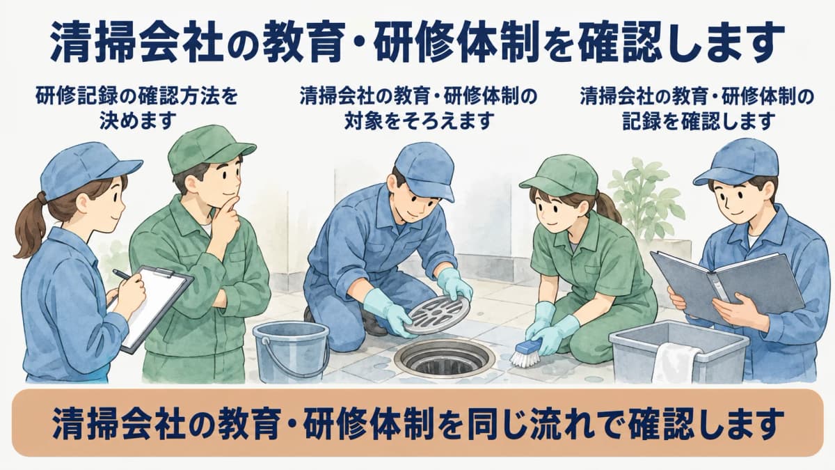 研修記録の受領と確認方法を決める図