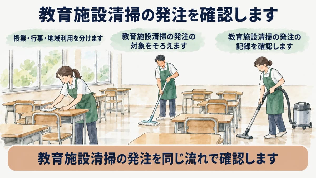 教育施設の授業行事地域利用を分ける清掃図