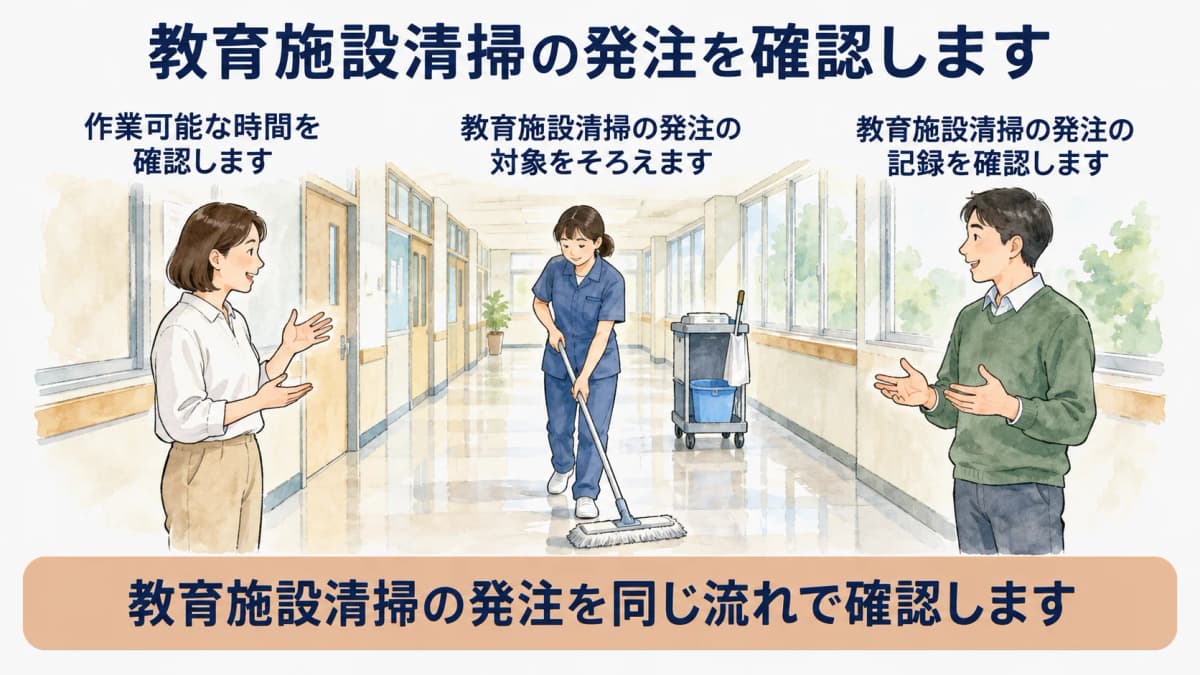 教育施設の作業可能時間を確認する図