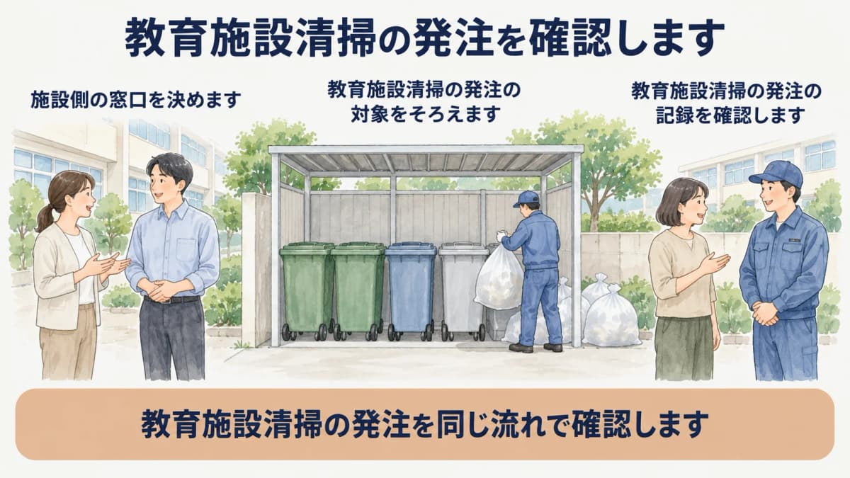 教育施設清掃の施設側窓口を決める図